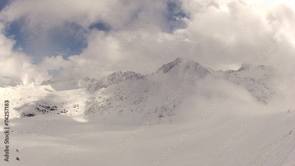 Snowy Mountains and Clouds Timelapse