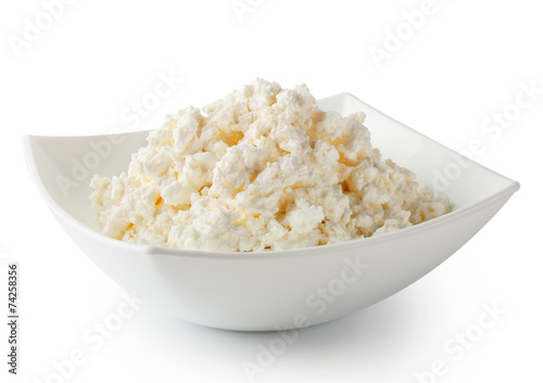 Cottage cheese in white plate