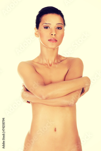 Beautiful fit topless woman