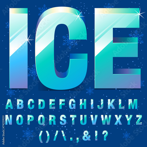 Frozen Ice Alphabet Letters