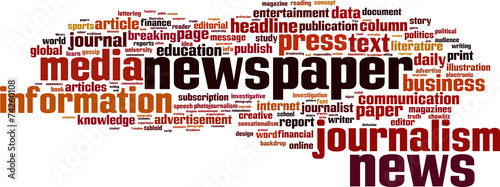 Newspaper word cloud concept. Vector illustration