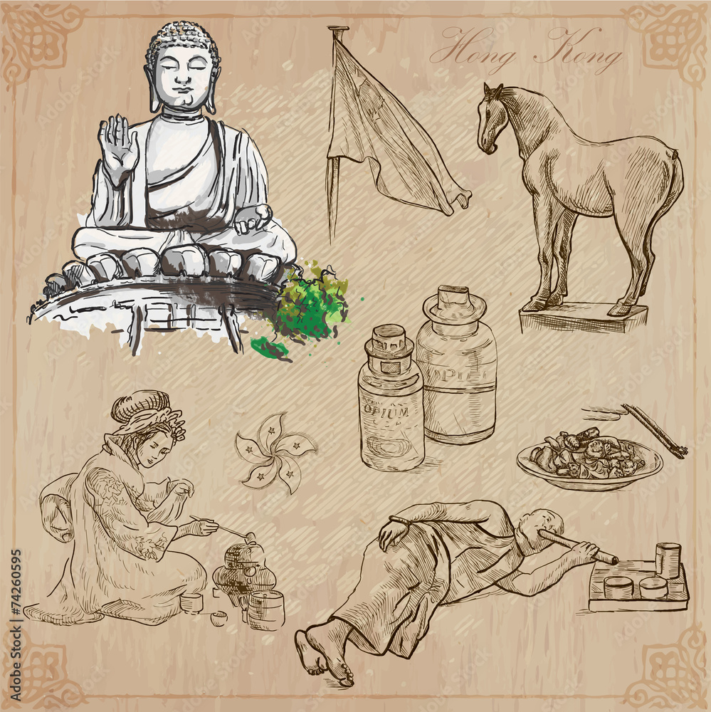 Fototapeta premium Hong Kong (vector illustrations pack no.3) - Travel.