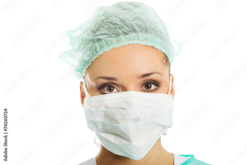 Portrait of a doctor in protective mask Portrait of a doctor in protective mask