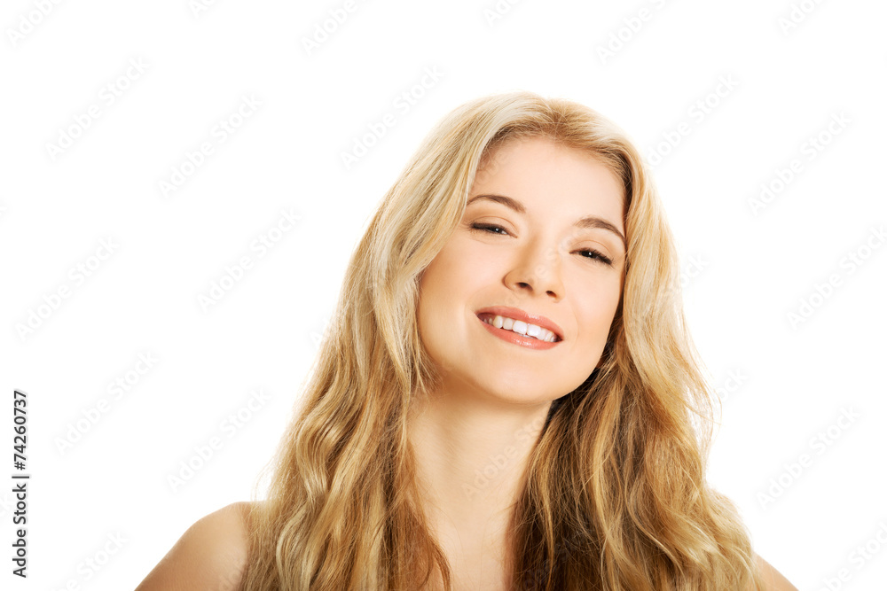 Portrait of smiling young caucasian woman Portrait of smiling young caucasian woman
