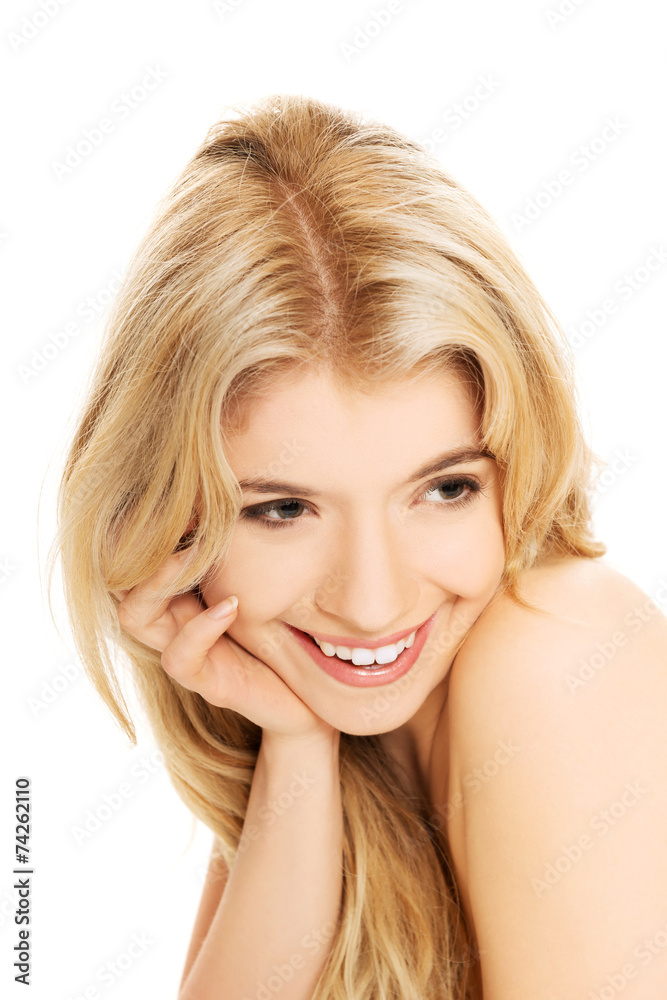 Portrait of nude woman looking somewhere Portrait of nude woman looking somewhere