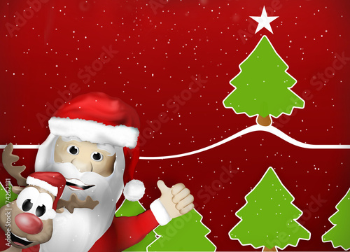 Santa and Reindeer Happy Ch...