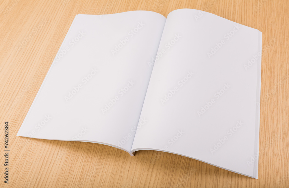 Blank catalog, magazines,book mock up on wood background
