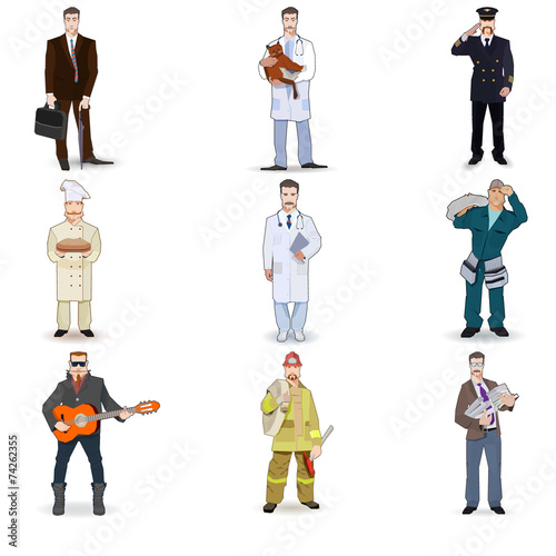 Character icon flat profession set  isolated vector illustration photo