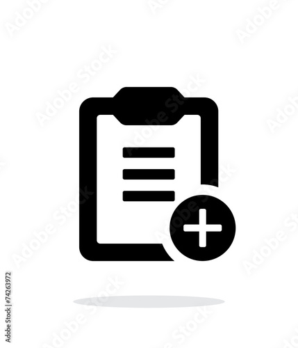 Plus clipboard simple icon on white background.