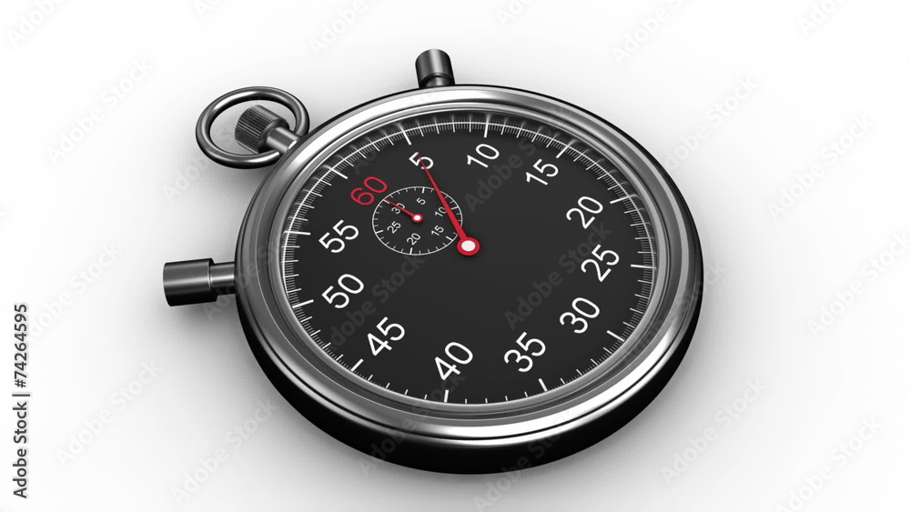 Stopwatch timing on white background Stopwatch timing on white background
