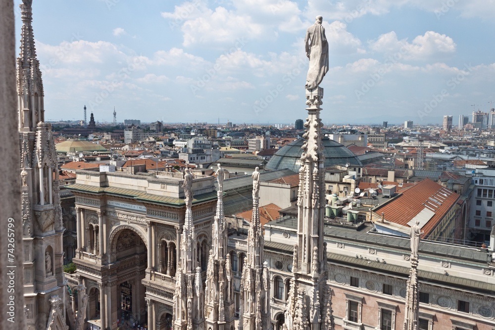 Fototapeta premium Aerial view of Milano