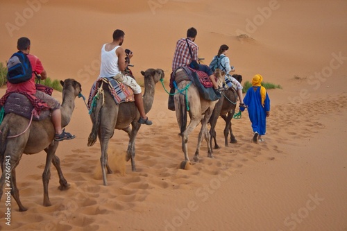  Camel caravan with tourists