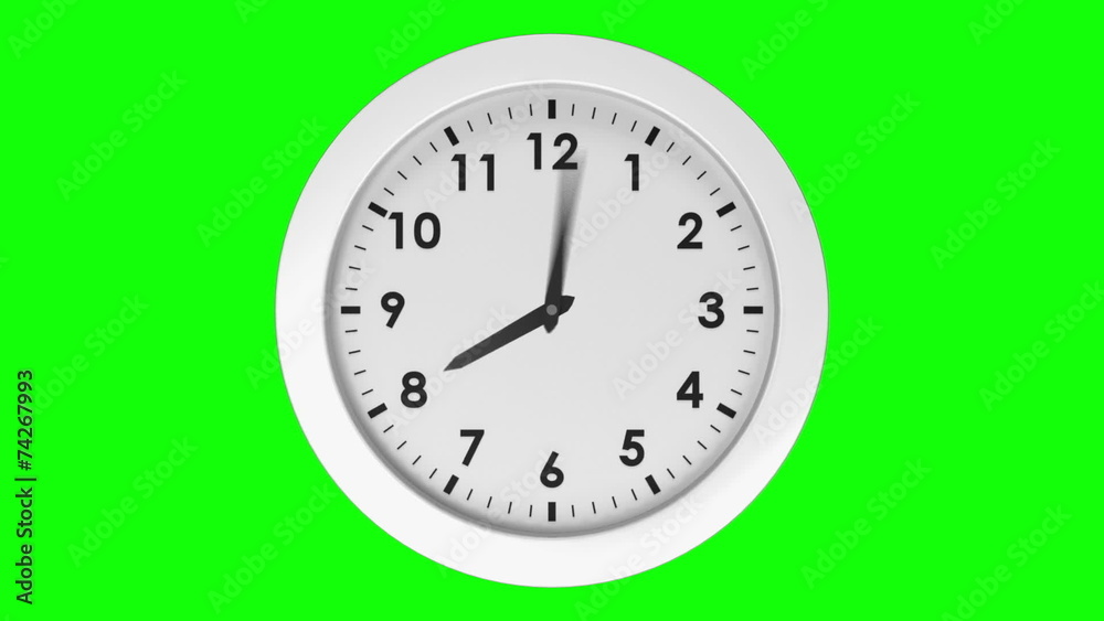 Ticking clock on green background Ticking clock on green background