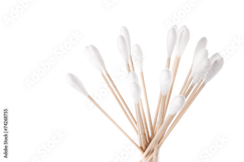 Cotton buds isolated on white.