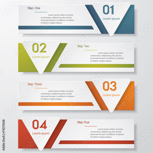Design clean number banners template. Vector.