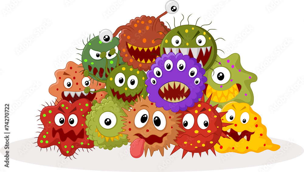 Cartoon bacteria colony Cartoon bacteria colony
