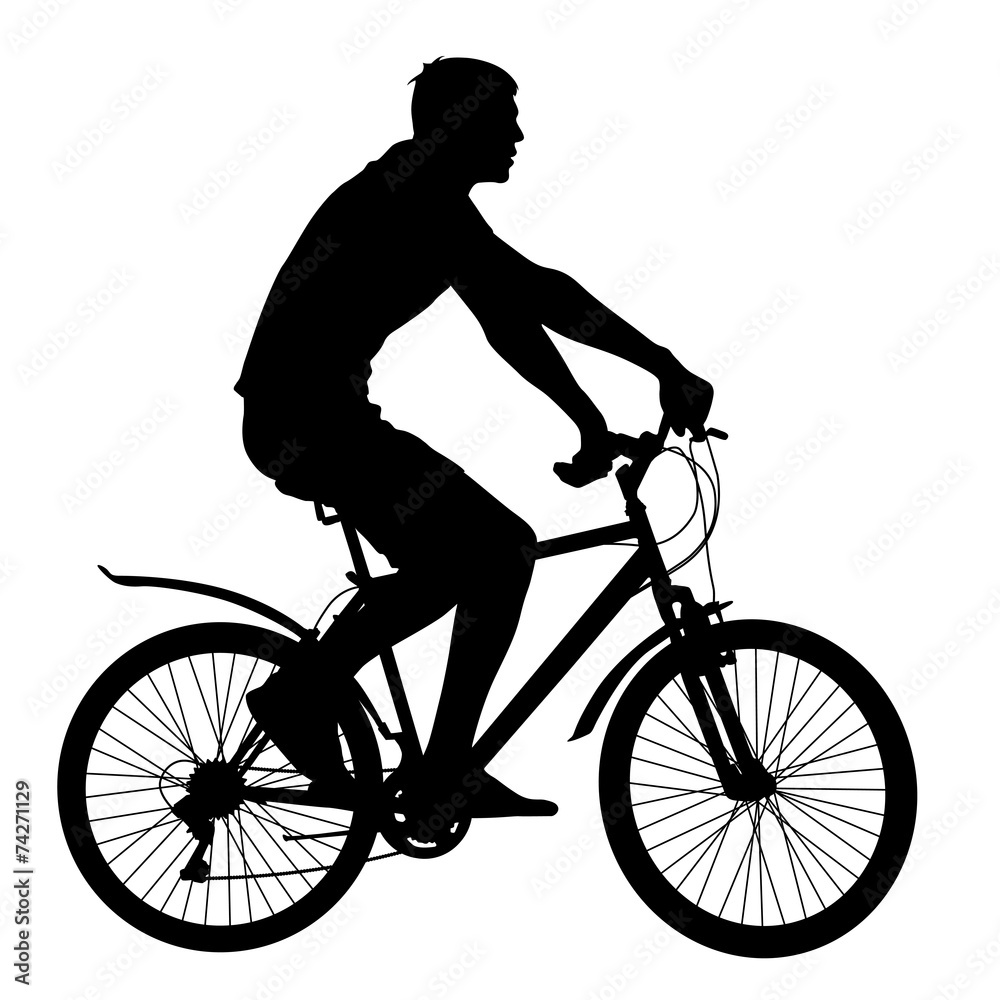 Silhouette of a cyclist male. vector illustration. Silhouette of a cyclist male. vector illustration.