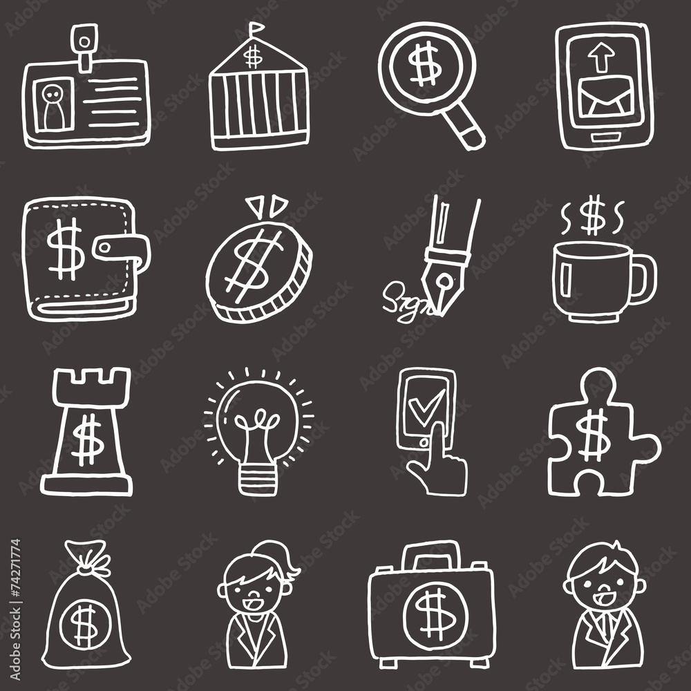 Business doodle icons Business doodle icons