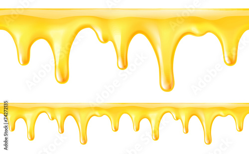 Realistic drops of honey. Vector