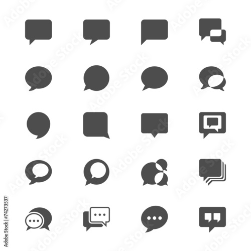 Speech bubble flat icons