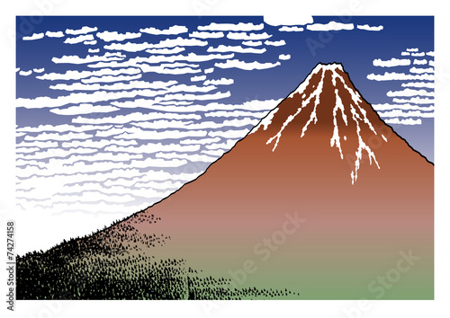 富嶽三十六景赤冨士