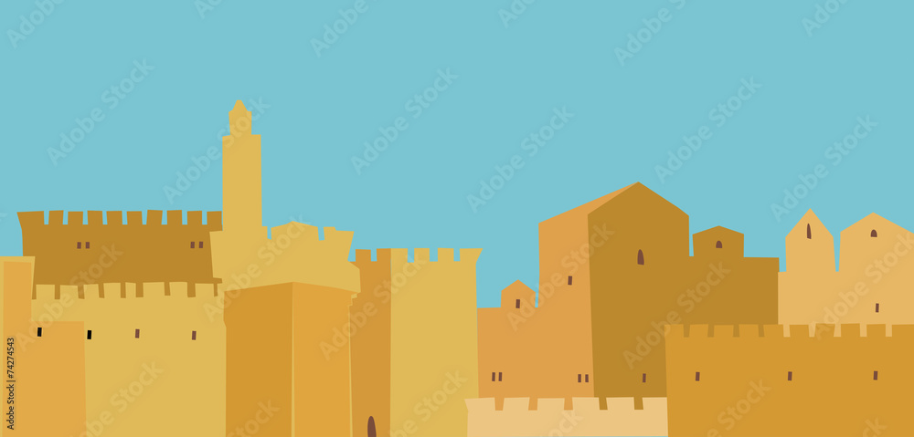 Middle East Town , Old City, Illustration