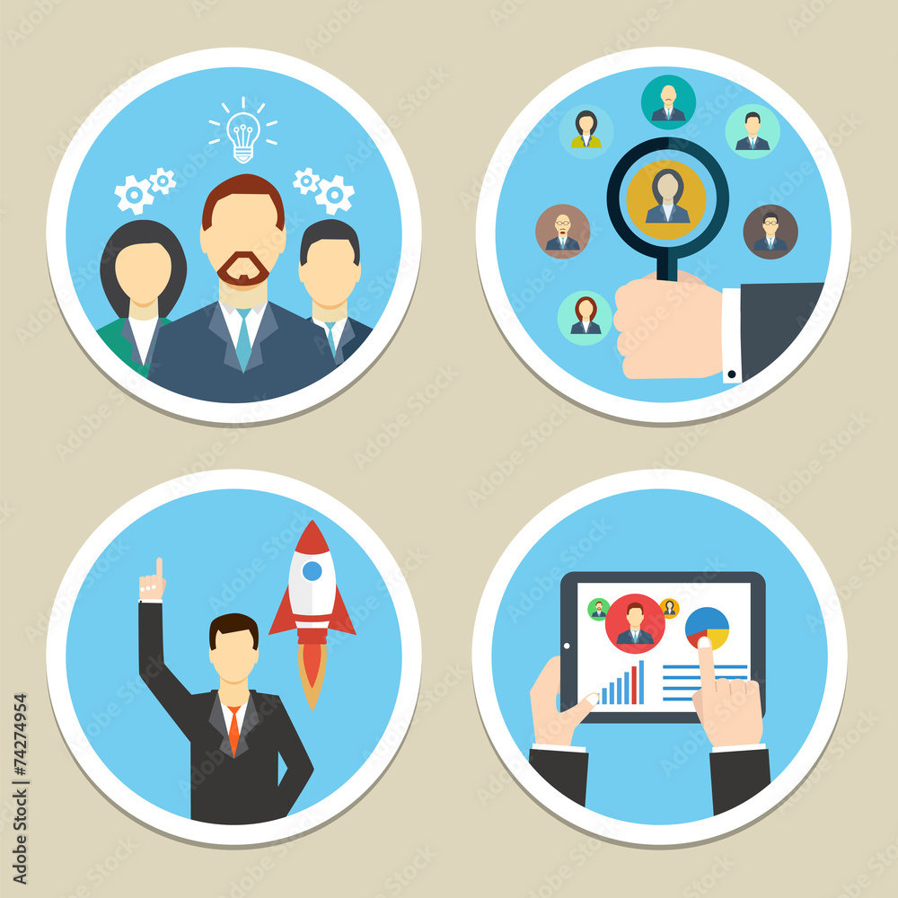 Vector human resources icons Vector human resources icons