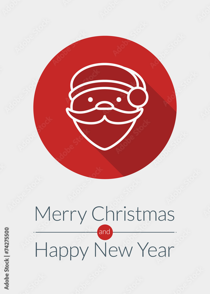Christmas greeting card in flat design style Christmas greeting card in flat design style