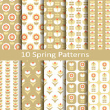 set of ten spring patterns
