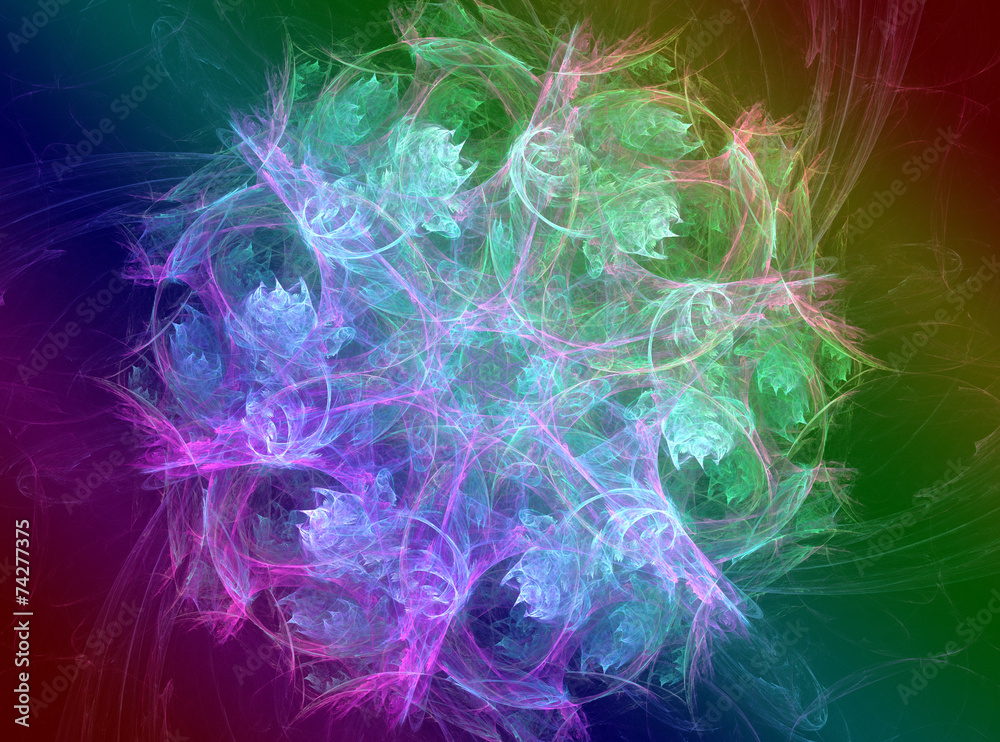 Naklejka premium Shiny colorful fractal mandala for creative graphic design