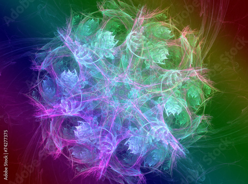 Shiny colorful fractal mandala for creative graphic design