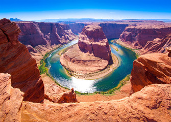 Fotobehang Canyon Horseshoe Bend langs Colorado rivier  © Silvy K.