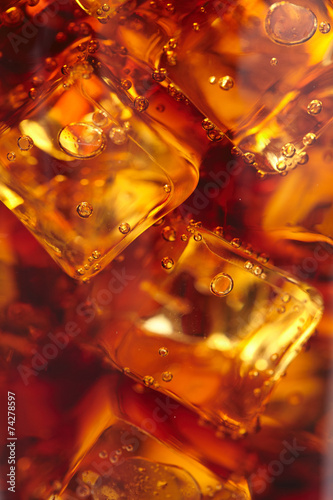 cola with ice cubes