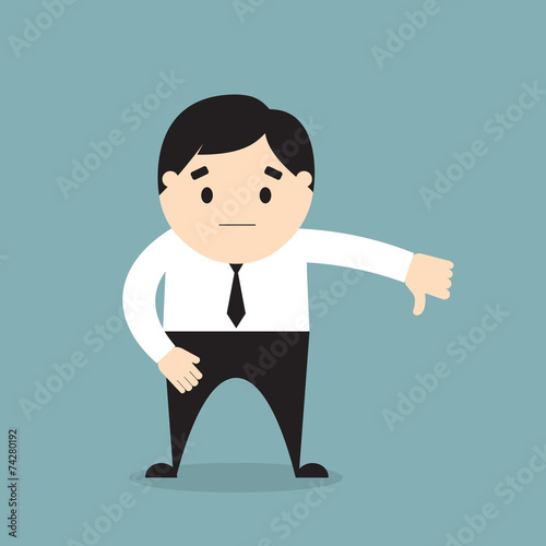 Businessman with thumb down