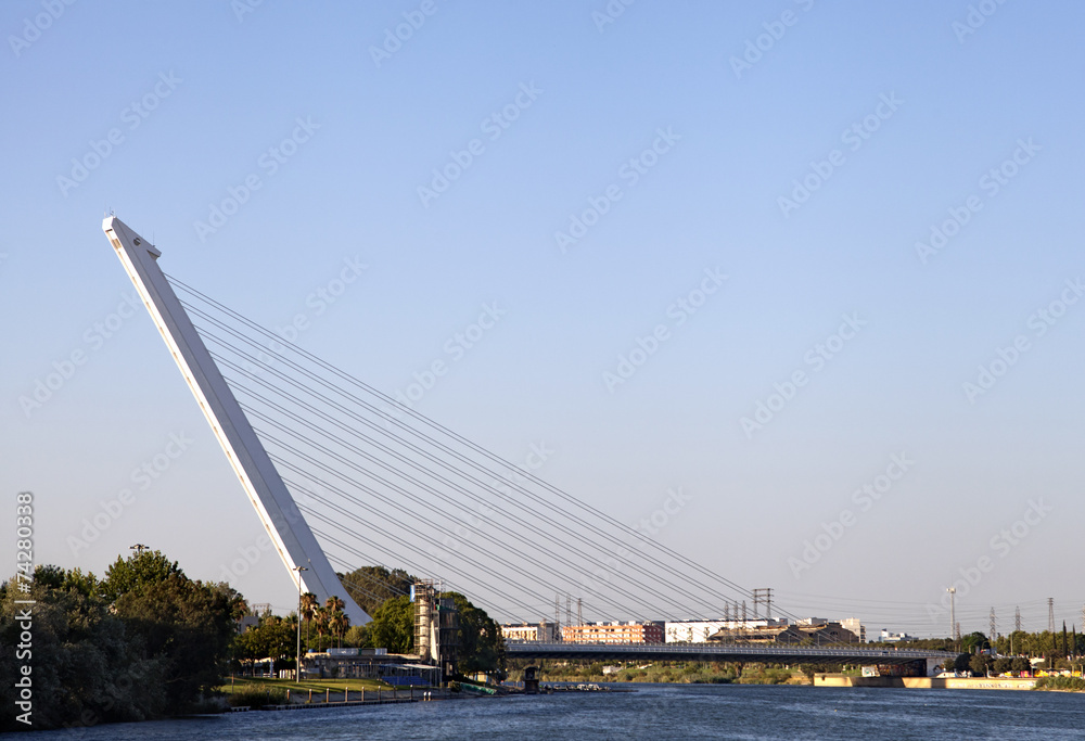 Alamillo bridge over Guadalquivir, Seville Alamillo bridge over Guadalquivir, Seville