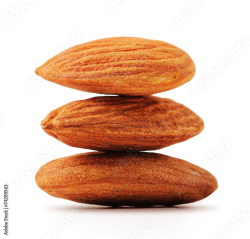 Imbricate almonds with clipping path photo