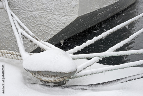 Snowstorm in the port