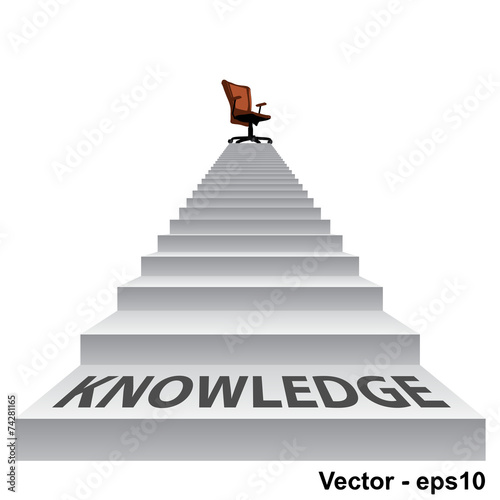 Vector white stair with a chair