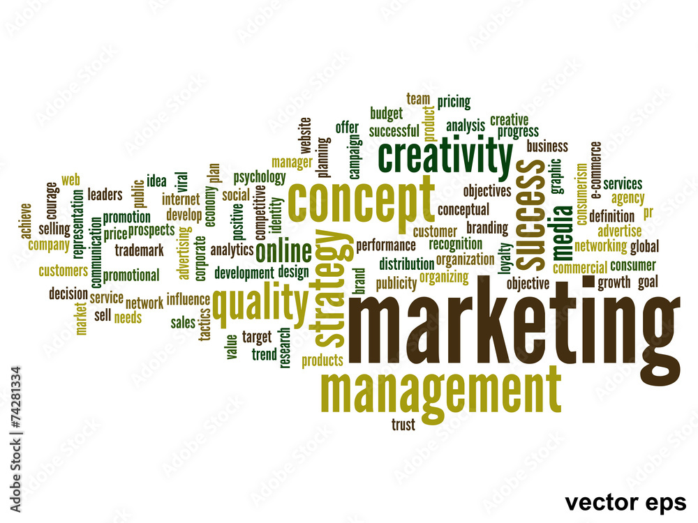 Fototapeta premium Vector conceptual business marketing word cloud