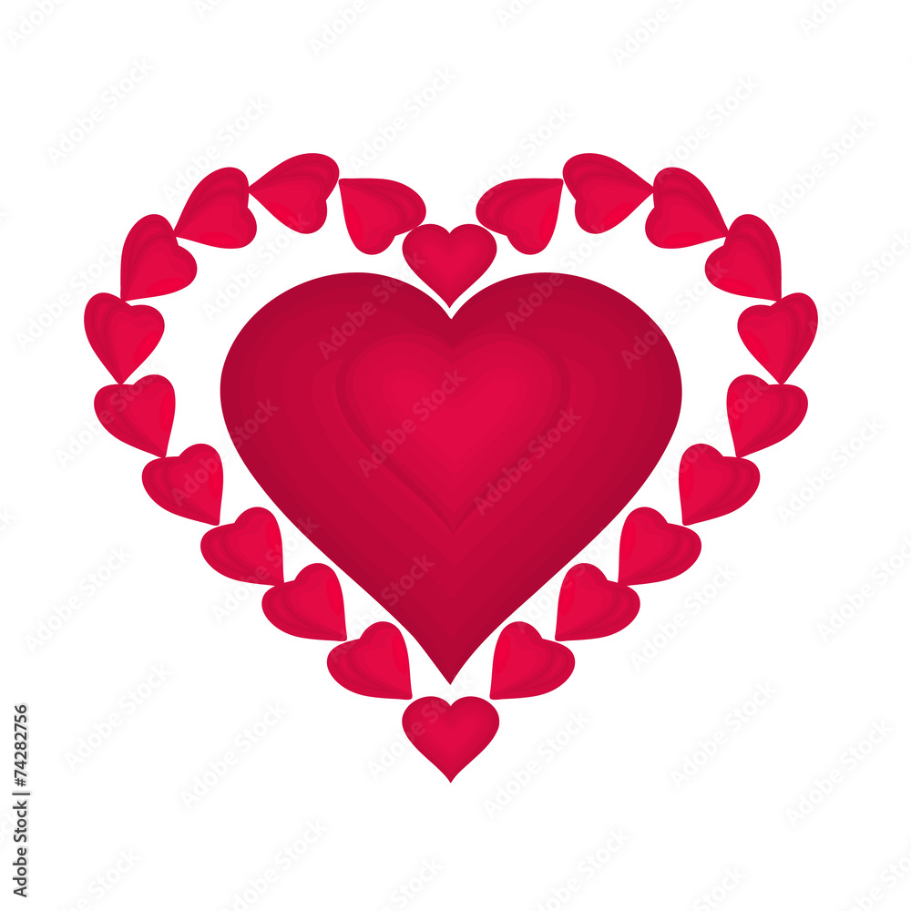 Valentines day red hearts  vector