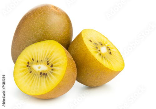 Photo Golden kiwifruit/ kiwi cut and whole