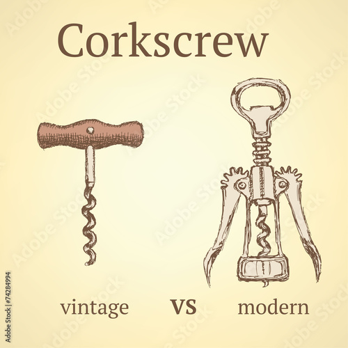 Vintage corkscrew versus modern