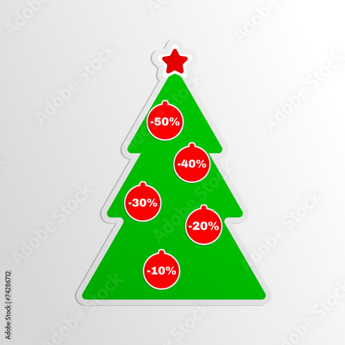 Green tree with a coupon stickers