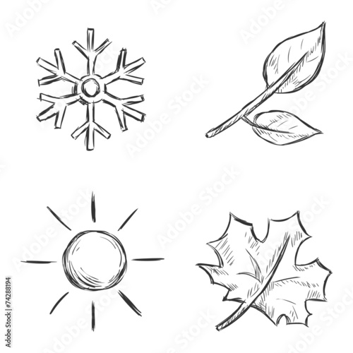 Vector Set of Sketch Season Icons