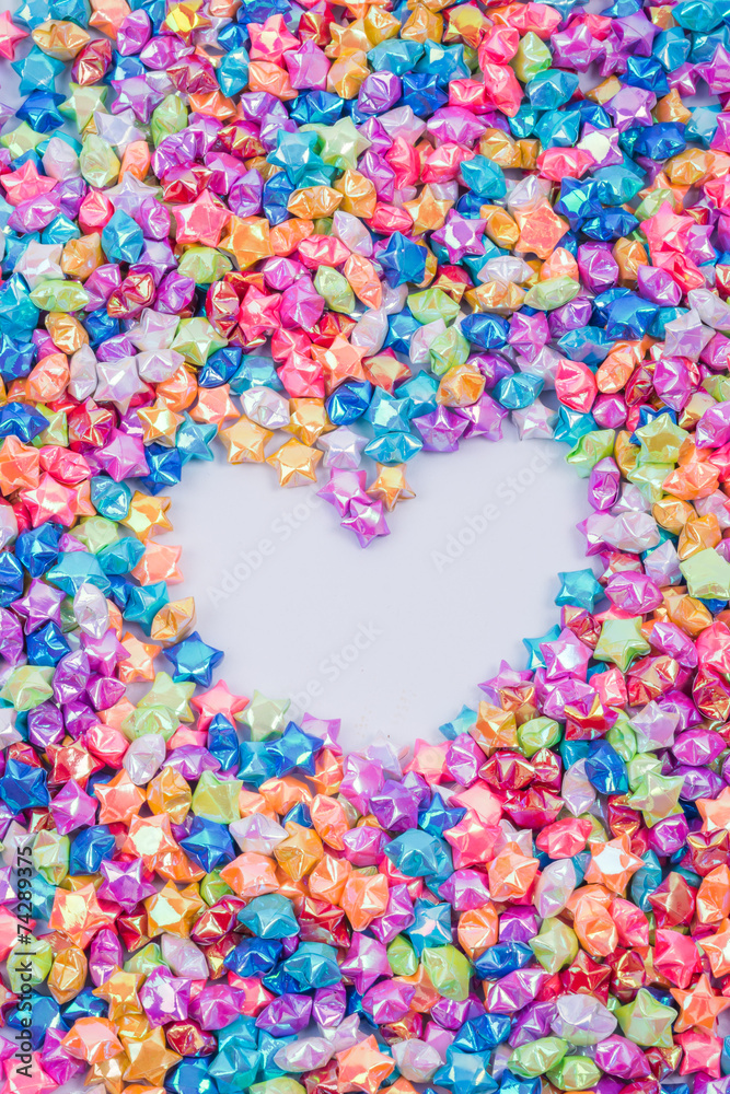 Colorful small star and heart frame Colorful small star and heart frame