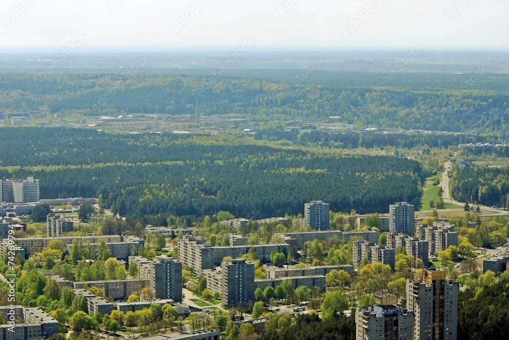 Fototapeta premium Vilnius city capital of Lithuania aerial view