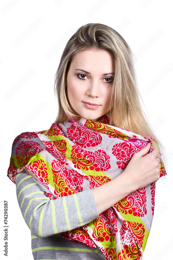 Girl in colorful scarf Girl in colorful scarf
