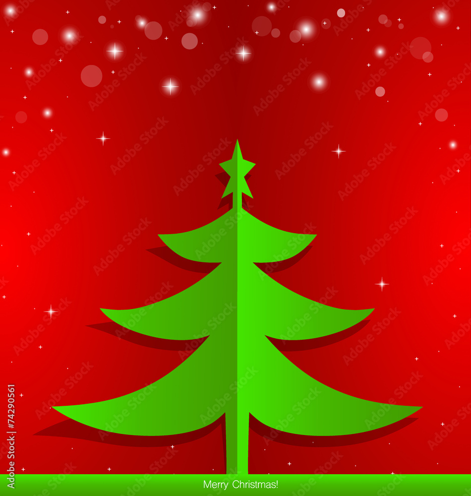 Christmas greeting card with Christmas tree, vector illustration Christmas greeting card with Christmas tree, vector illustration