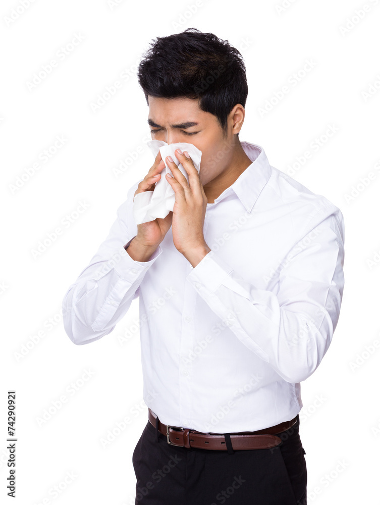 Businessman sneeze Businessman sneeze