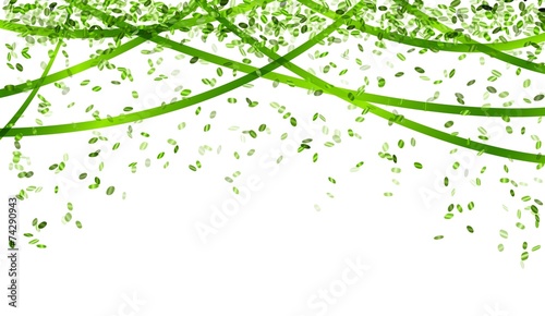 falling green confetti
